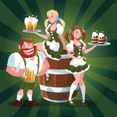 Germany oktoberfest man and woman vector design