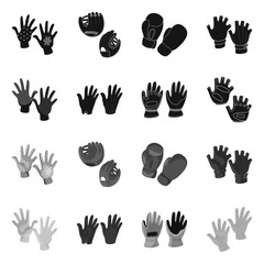 Isolated object of silhouette and safety icon. Collection of silhouette and comfort stock vector illustration.