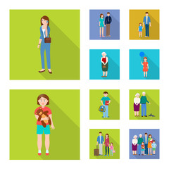 Fototapeta premium Vector illustration of generation and happy logo. Collection of generation and avatar vector icon for stock.