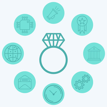 Diamond ring vector icon sign symbol