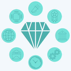 Fototapeta premium Diamond vector icon sign symbol