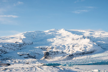 Fototapeta na wymiar Fjallsarlon Iceberg lagoon with Vatnajokull glacier in Iceland