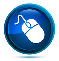 Mouse icon elegant blue round button illustration