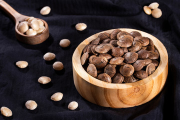 Plukenetia volubilis - Sacha inchi. Text space