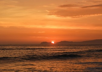 sunset over the sea