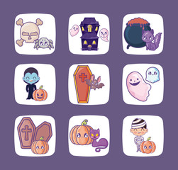 bundle halloween with set icons