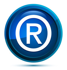 Registered symbol icon elegant blue round button illustration