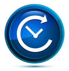 History icon elegant blue round button illustration
