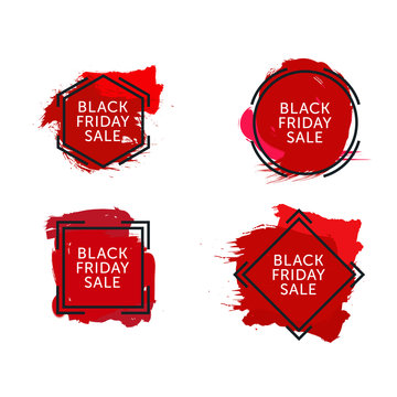 Set Of Black Friday Sales Banners. Black Friday Roundel Graphic - Vector