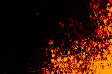 Fototapeta na wymiar Beautiful abstract texture color black orange and lava red wall background on the darkness stone pattern colorful fire backgrounds