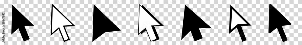 Fototapete Cursor | Mouse Arrow Icon | Computer Mouse Pointer | Isolated Transparent | Click Variations