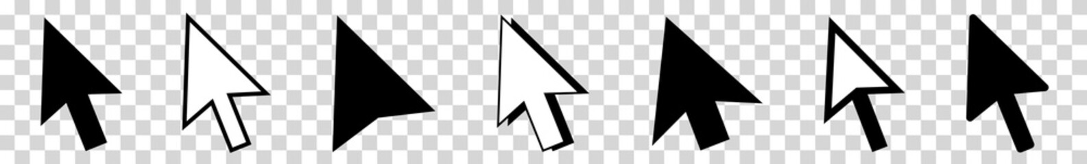 Cursor | Mouse Arrow Icon | Computer Mouse Pointer | Isolated Transparent | Click Variations - obrazy, fototapety, plakaty