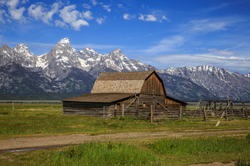 Fototapeta na wymiar Grand Teton Range Barn Views
