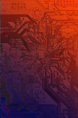 Obraz premium multi colors back side mother board computer with line diagrame abstract background