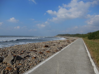 海沿いのサイクリングロード