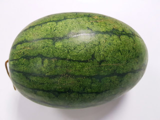  watermelon. It has green bark, red flesh, sweet taste.