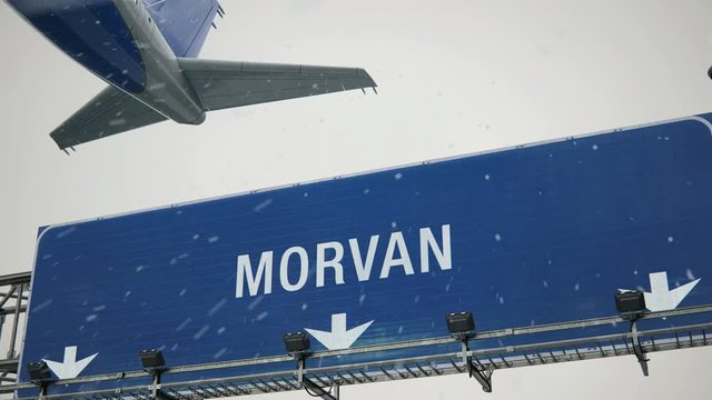 Airplane Takeoff Morvan in Christmas