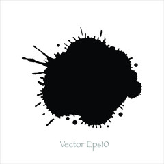splash brush black ink background.Vector EPS10