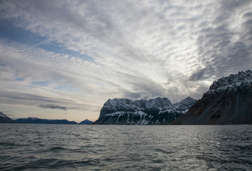 Dramatic clouds and mountains