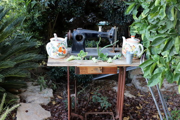 old agricultural machinery stands in a museum in northern Israel