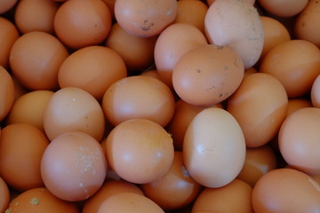 varoius brown eggs fresh from farm