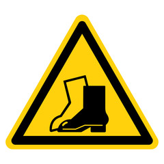 Warning Wear Foot Protection Symbol Sign,Vector Illustration, Isolated On White Background Label. EPS10