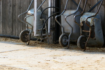 old agricultural machinery stands in a museum in northern Israel