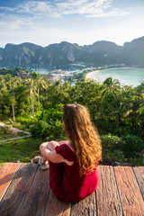 woman on phi phi don viewpoint