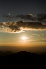 Golden Sun over Blue Ridge Mountains, NC