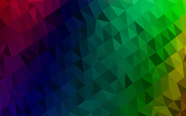 Fototapeta premium Dark Multicolor, Rainbow vector abstract polygonal cover. Creative illustration in halftone style with gradient. New texture for your design.