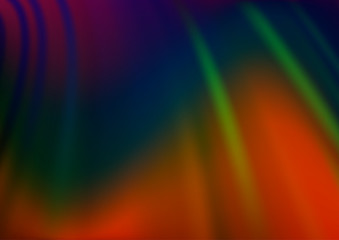 Dark Multicolor, Rainbow vector pattern with lines, ovals. Blurred geometric sample with gradient bubbles.  The elegant pattern for brand book.