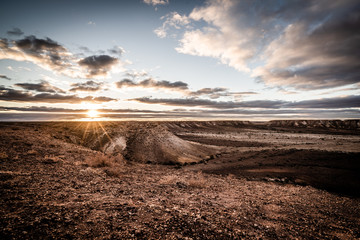Australian outback at sunset