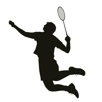 recommend clip art: Badminton Player Silhouette