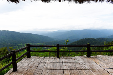 Terrace on view forest green mountain Landscape balcony outdoors amazing viewpoint nature hill