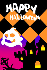 Obraz premium ハロウィンのお城の旗