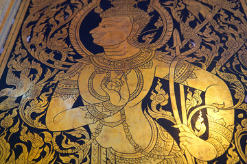 Traditional Thai style arch in temple, Thailand 