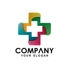 Fototapeta premium Creative medical concept logo modern, cross logo, plus logo