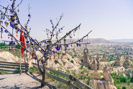 evil eye tree, goreme, cappadocia, turkey