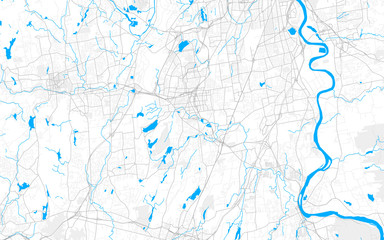 Rich detailed vector map of New Britain, Connecticut, USA