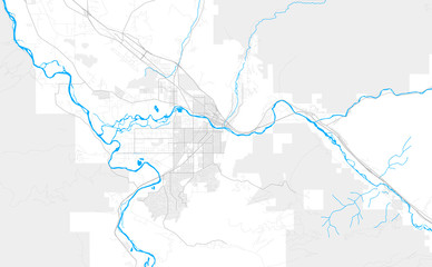 Rich detailed vector map of Missoula, Montana, USA