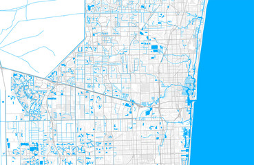 Rich detailed vector map of Lauderhill, Florida, USA