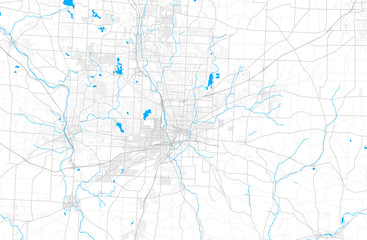 Rich detailed vector map of Canton, Ohio, USA