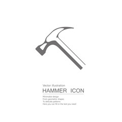 Vector drawn hammer. Isolated on white background.