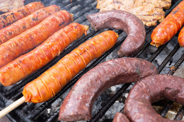 Colombian barbecue, typical food of Colombia- close-up image