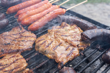 Colombian barbecue, typical food of Colombia- close-up image