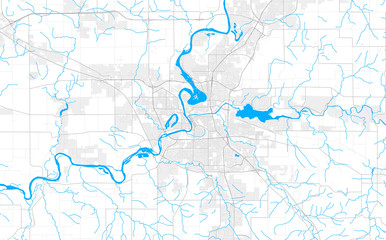 Rich detailed vector map of Eau Claire, Wisconsin, USA