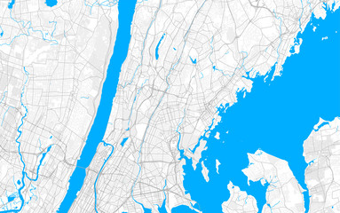 Rich detailed vector map of Mount Vernon, New York, USA