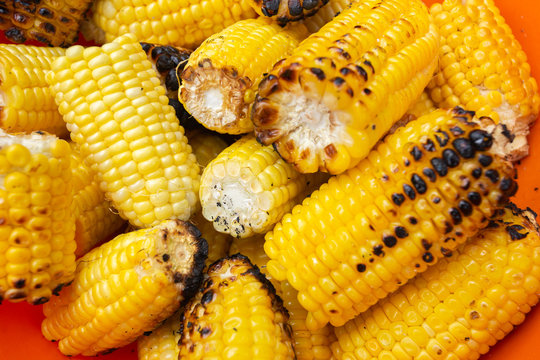 roasted cobs, typical food of Colombia - close-up image