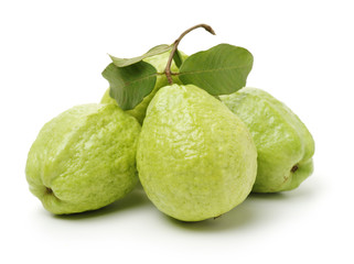 Pink guava isolated on white background