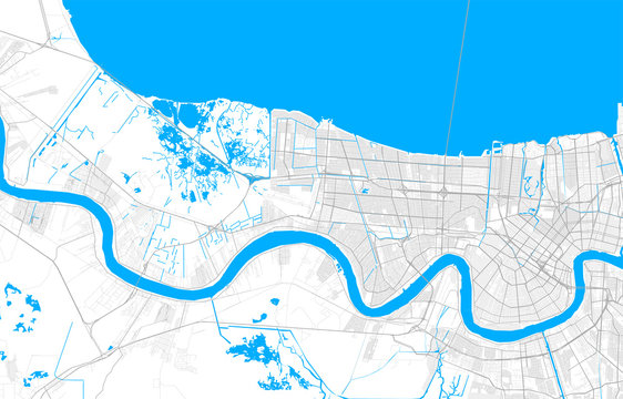 Rich detailed vector map of Kenner, Louisiana, USA